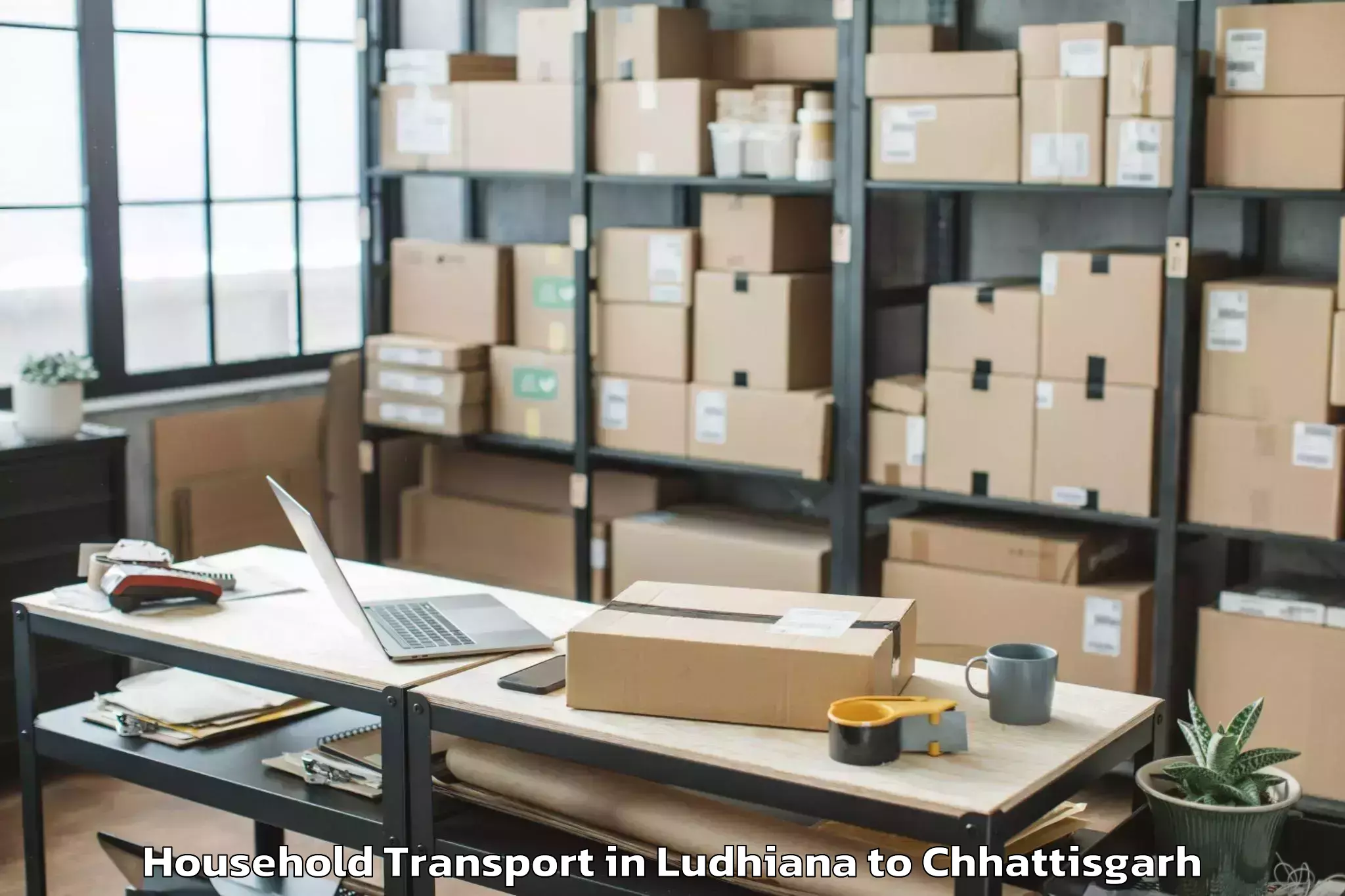 Expert Ludhiana to Udaipur Dharamjaigarh Household Transport